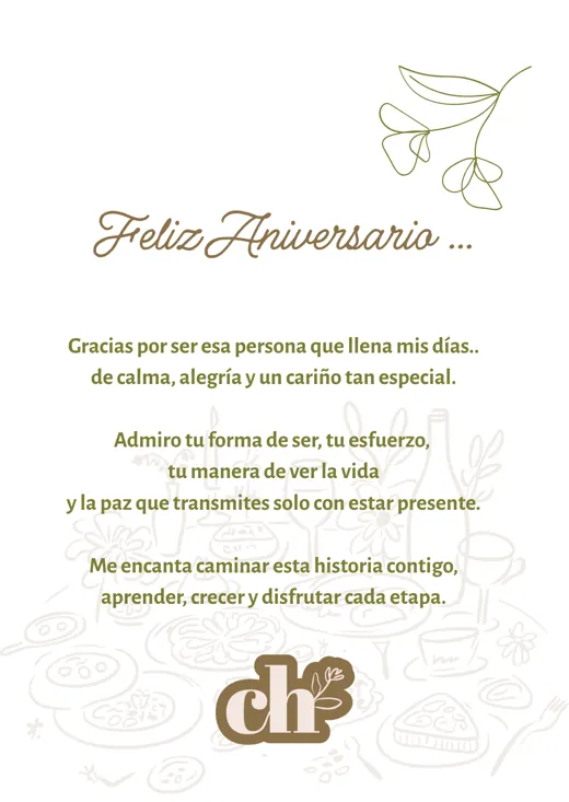 Tarjeta Feliz aniversario